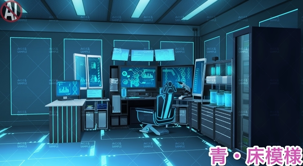【背景素材】研究室B_明るいver.(未来編part02-laboratory_L)