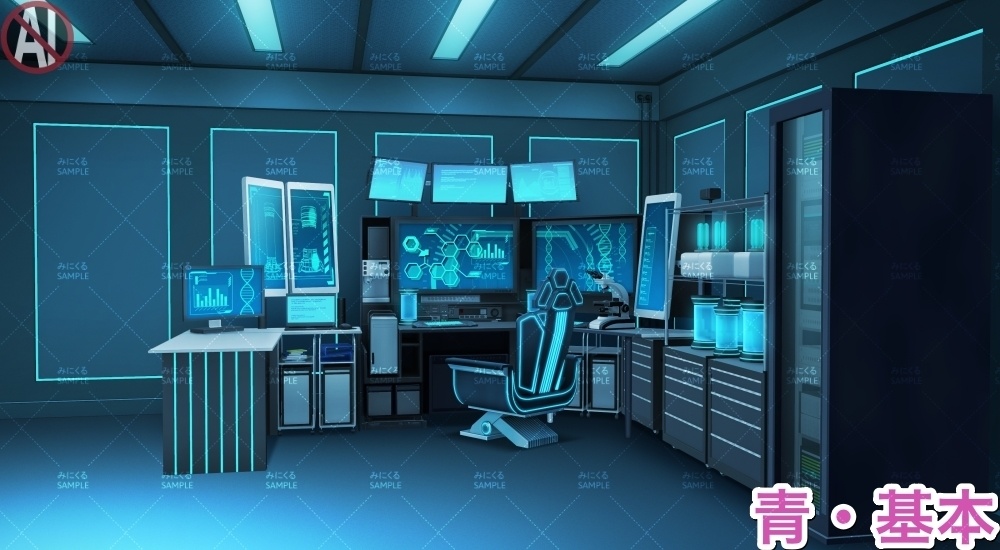 【背景素材】研究室B_明るいver.(未来編part02-laboratory_L)