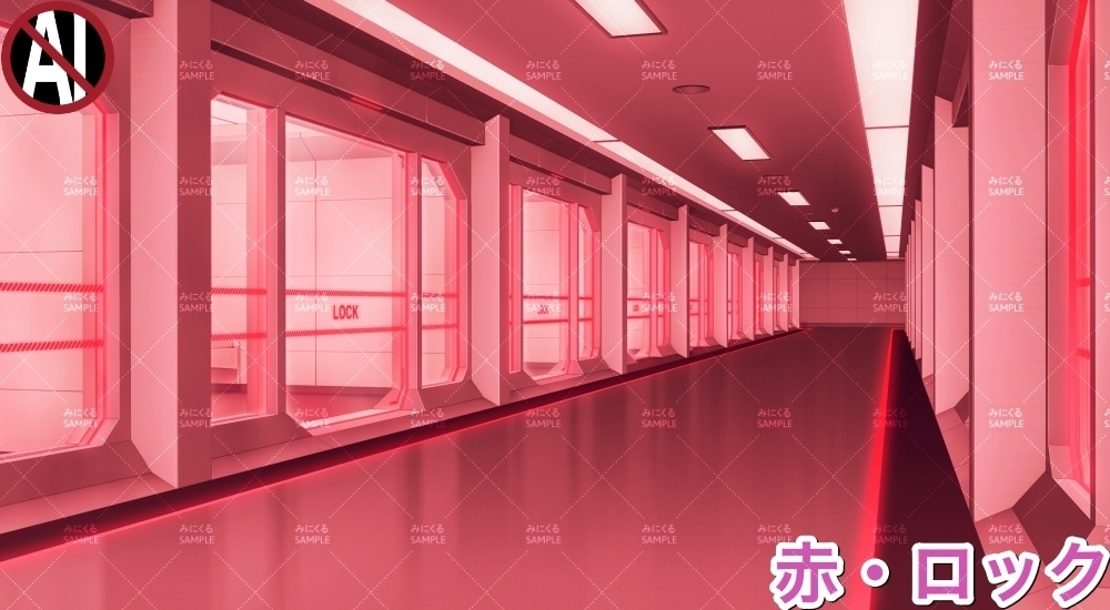 【背景素材】牢屋斜め(未来編part02-prison_room_an02)