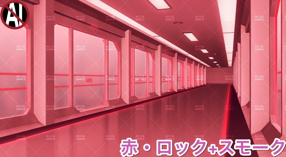 【背景素材】牢屋斜め(未来編part02-prison_room_an02)