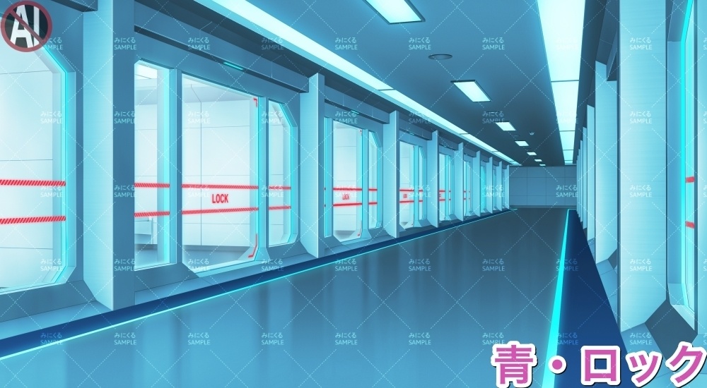 【背景素材】牢屋斜め(未来編part02-prison_room_an02)