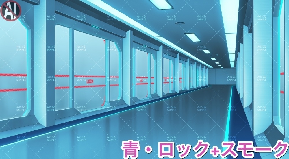 【背景素材】牢屋斜め(未来編part02-prison_room_an02)