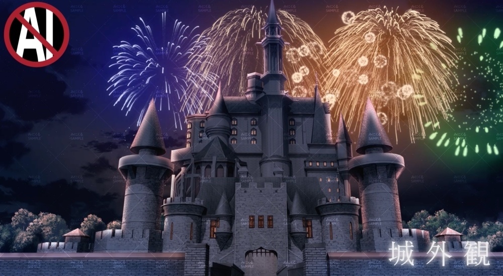 みにくる動く背景素材集『花火編』part02-ファンタジー-【単品・素材集】