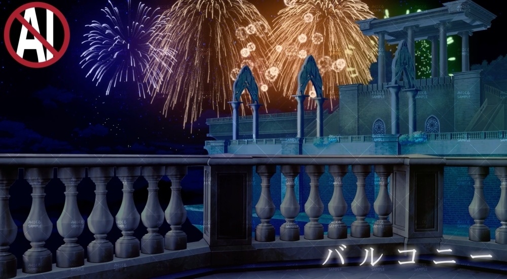 みにくる動く背景素材集『花火編』part02-ファンタジー-【単品・素材集】