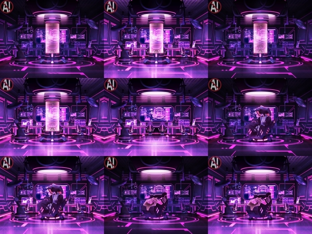 みにくる背景CG素材集『未来編』part02-Pink×Black-A 【背景素材集】