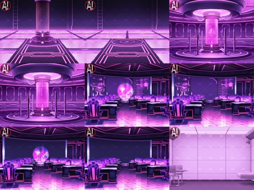 みにくる背景CG素材集『未来編』part02-Pink×Black-A 【背景素材集】