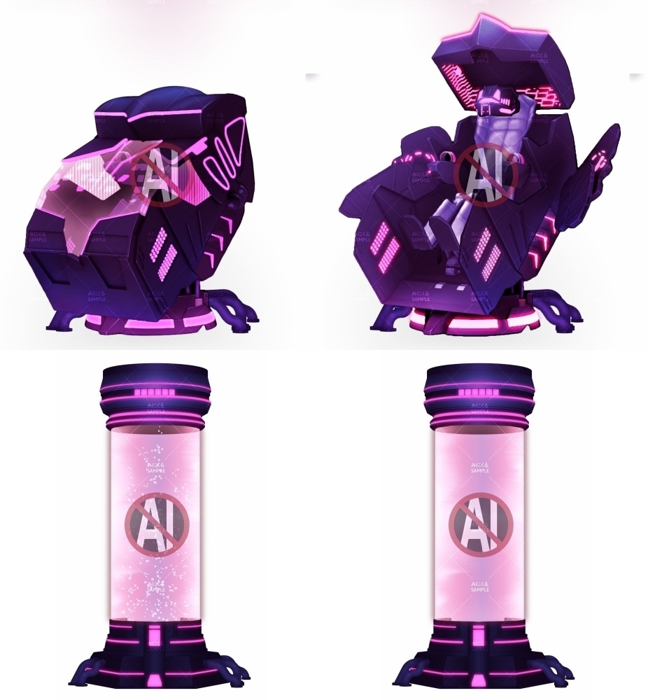 みにくる背景CG素材集『未来編』part02-Pink×Black-B 【背景素材集】