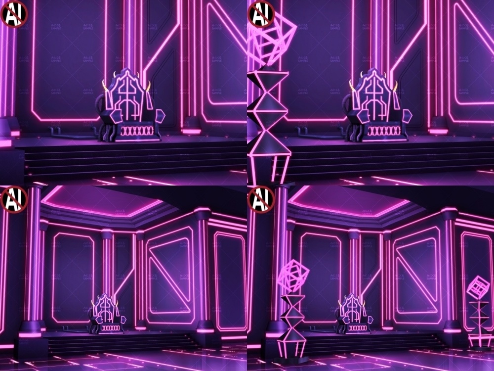 みにくる背景CG素材集『未来編』part02-Pink×Black-B 【背景素材集】