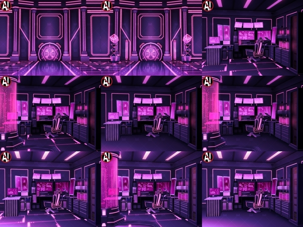 みにくる背景CG素材集『未来編』part02-Pink×Black-B 【背景素材集】