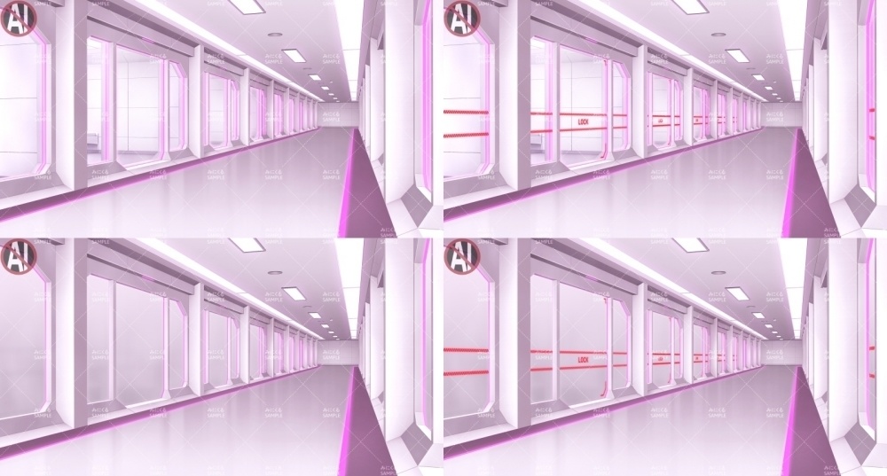 みにくる背景CG素材集『未来編』part02-Pink×White- 【背景素材集】