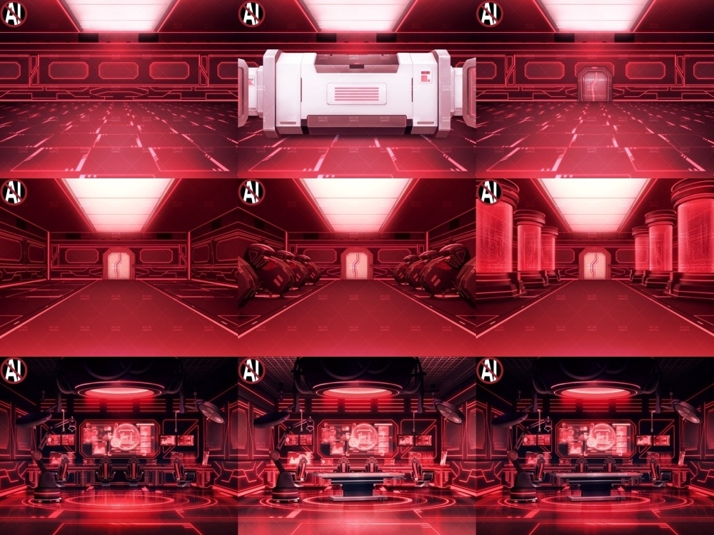 みにくる背景CG素材集『未来編』part02-Red×Black-A【背景素材集】