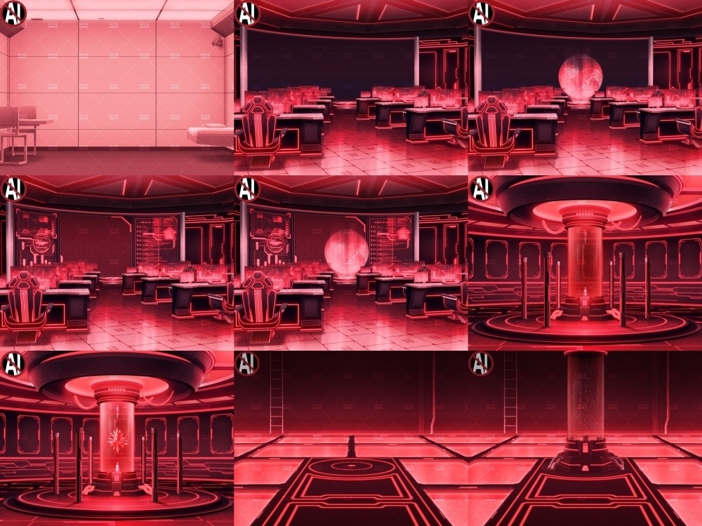 みにくる背景CG素材集『未来編』part02-Red×Black-A【背景素材集】