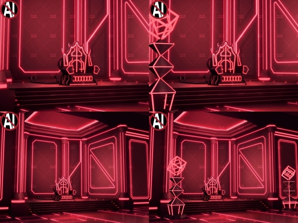 みにくる背景CG素材集『未来編』part02-Red×Black-B【背景素材集】