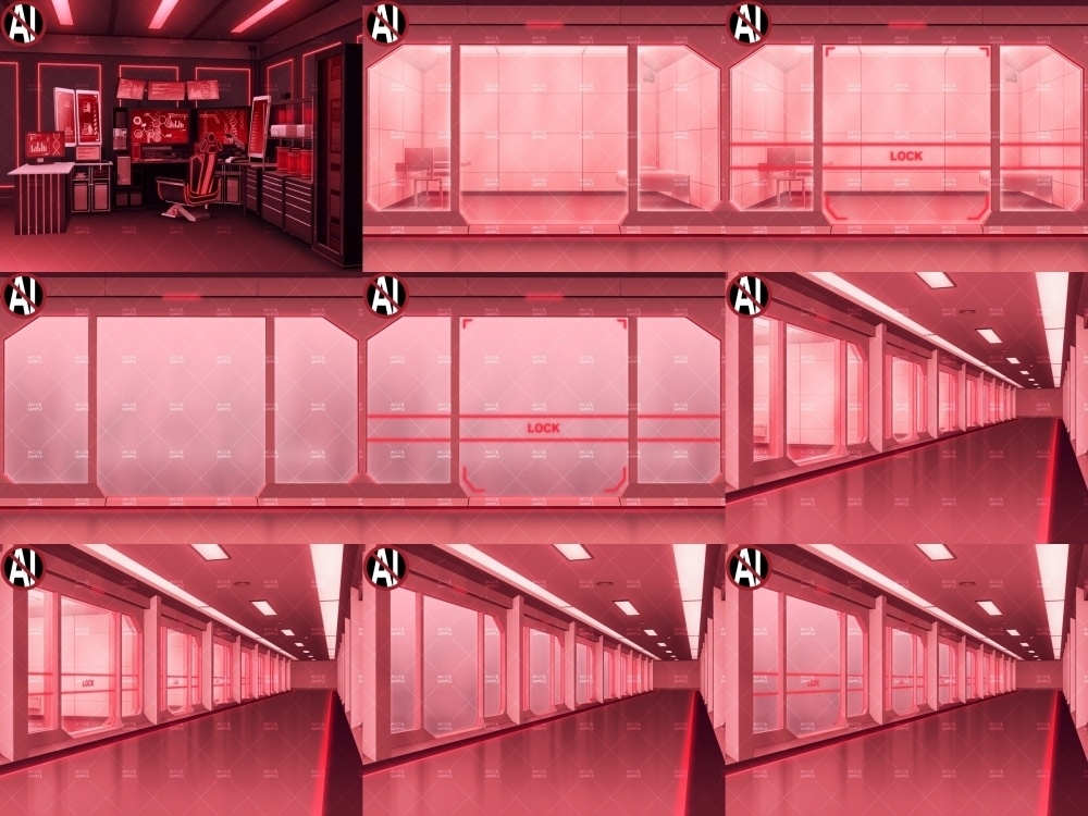 みにくる背景CG素材集『未来編』part02-Red×Black-B【背景素材集】