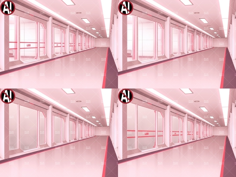 みにくる背景CG素材集『未来編』part02-Red×White【背景素材集】