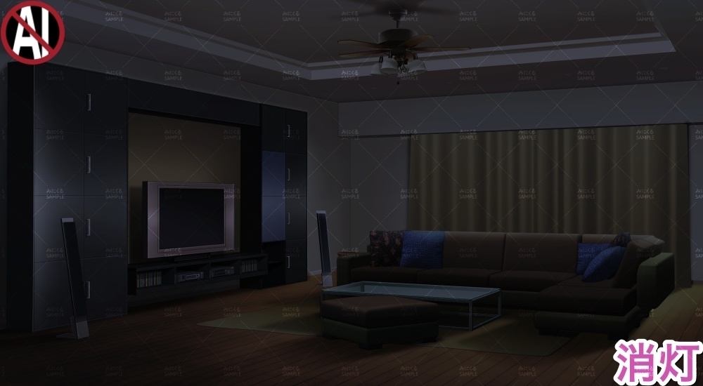 【背景素材】リビングルーム(日常編part23-home_living01)