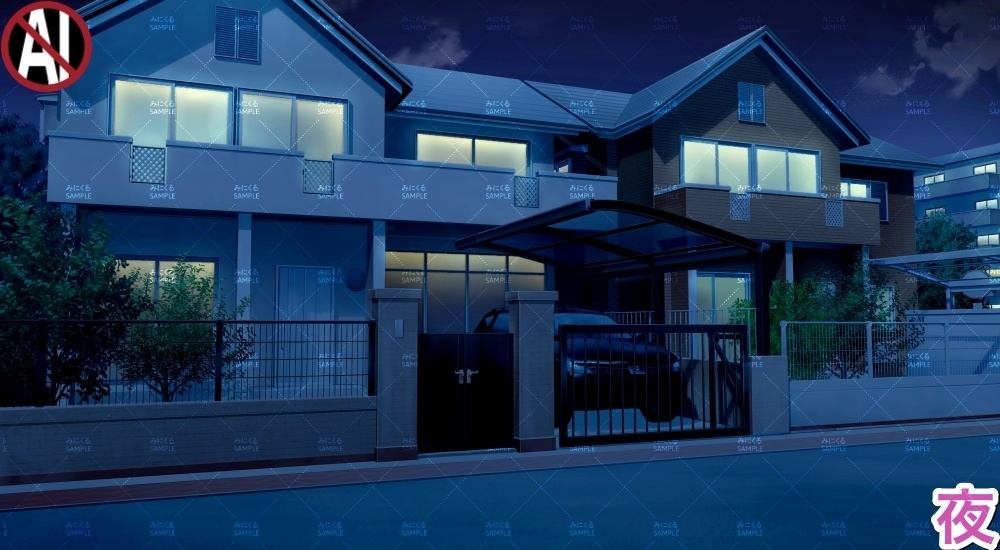 【背景素材】家の外観(日常編part23-home_outside01)