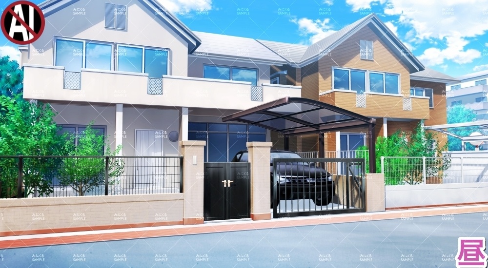 【背景素材】家の外観(日常編part23-home_outside01)