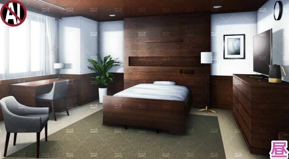 【背景素材】VIPの病室_個室(病院編part02-VIP_room)