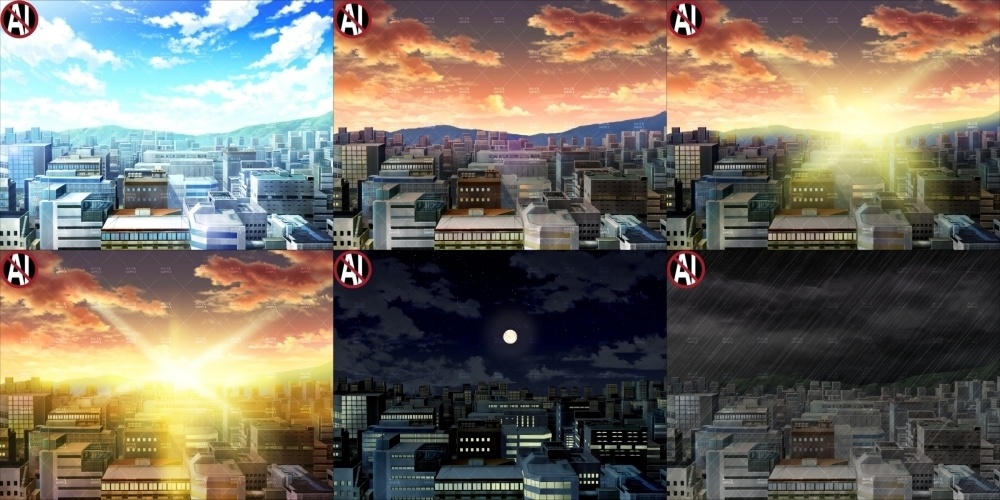 みにくる背景CG素材集『街編』part03-屋上-