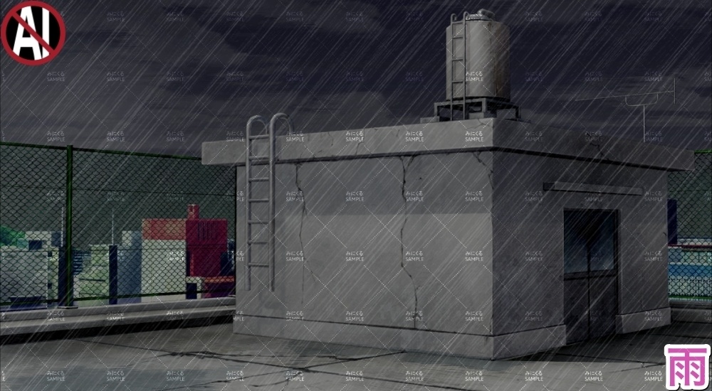 【背景素材】ビル・学校の屋上①(街編part03-rooftop01)