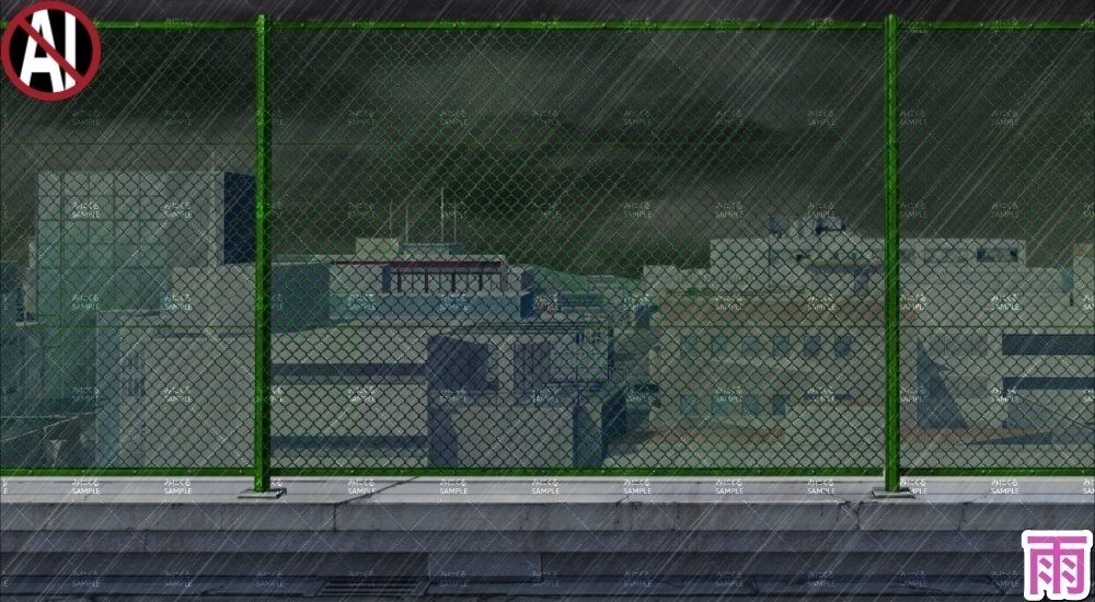 【背景素材】ビル・学校の屋上②(街編part03-rooftop02)