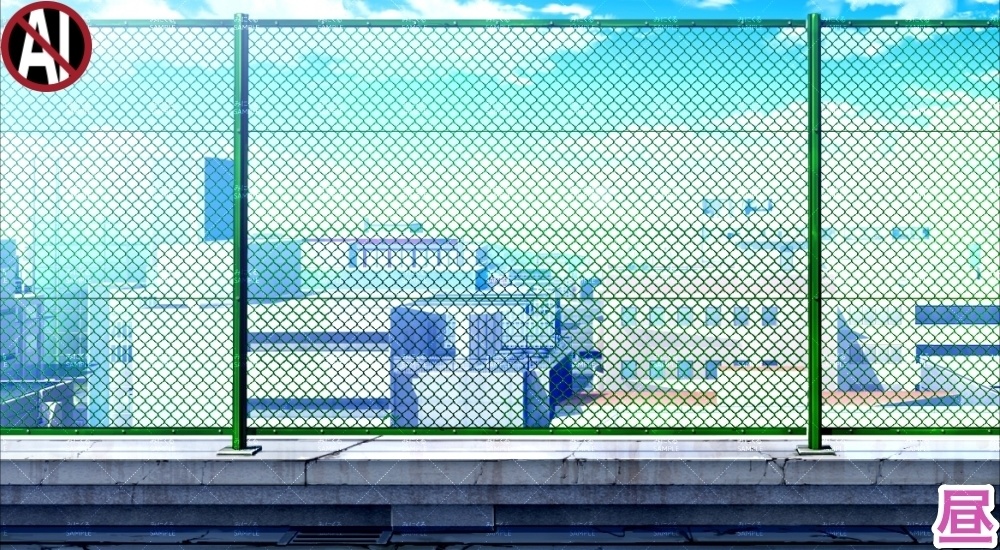 【背景素材】ビル・学校の屋上②(街編part03-rooftop02)