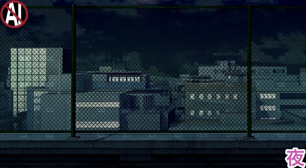 【背景素材】ビル・学校の屋上②(街編part03-rooftop02)