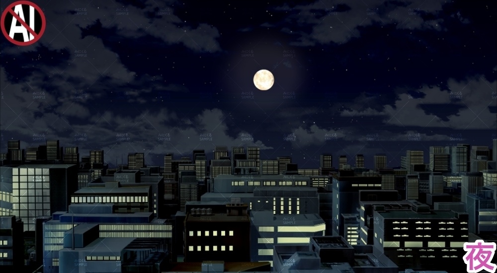 【背景素材】屋上からの景色①(街編part03-rooftop_cityscape01)