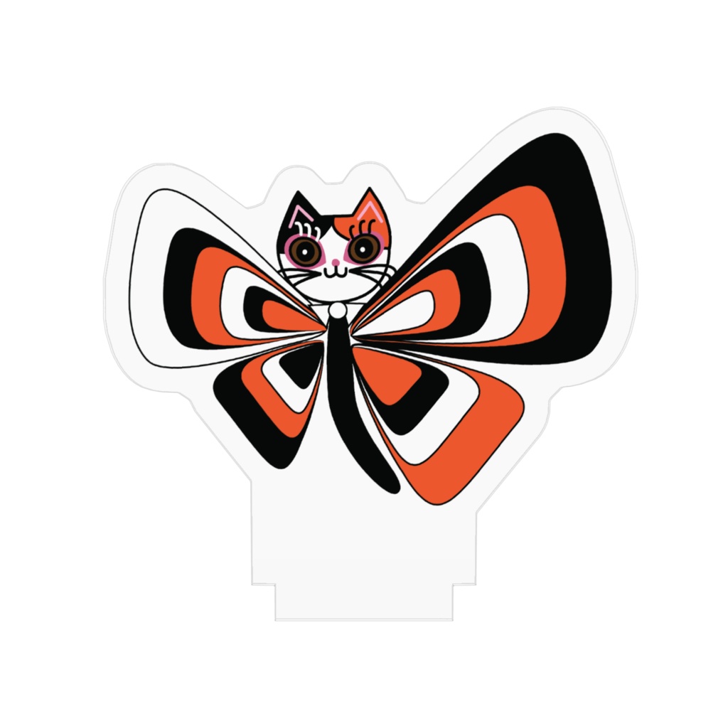 可愛いバタフライキャット アクリルフィギュア 50x50mm