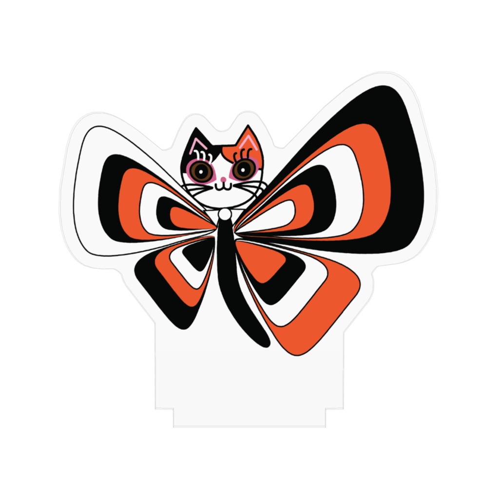 可愛いバタフライキャット アクリルフィギュア 70x70mm