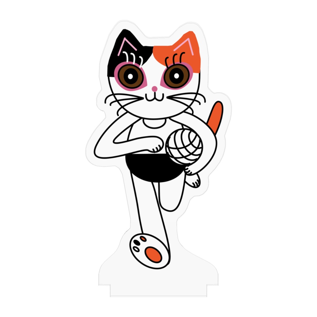 昭和レトロ*ブルマを履いた三毛猫 アクリルフィギュア 70x70mm