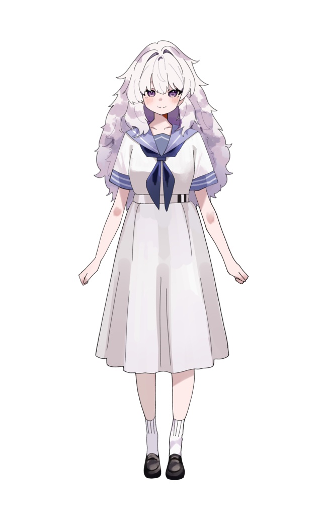 ふわふわ髪の少女【立ち絵素材】