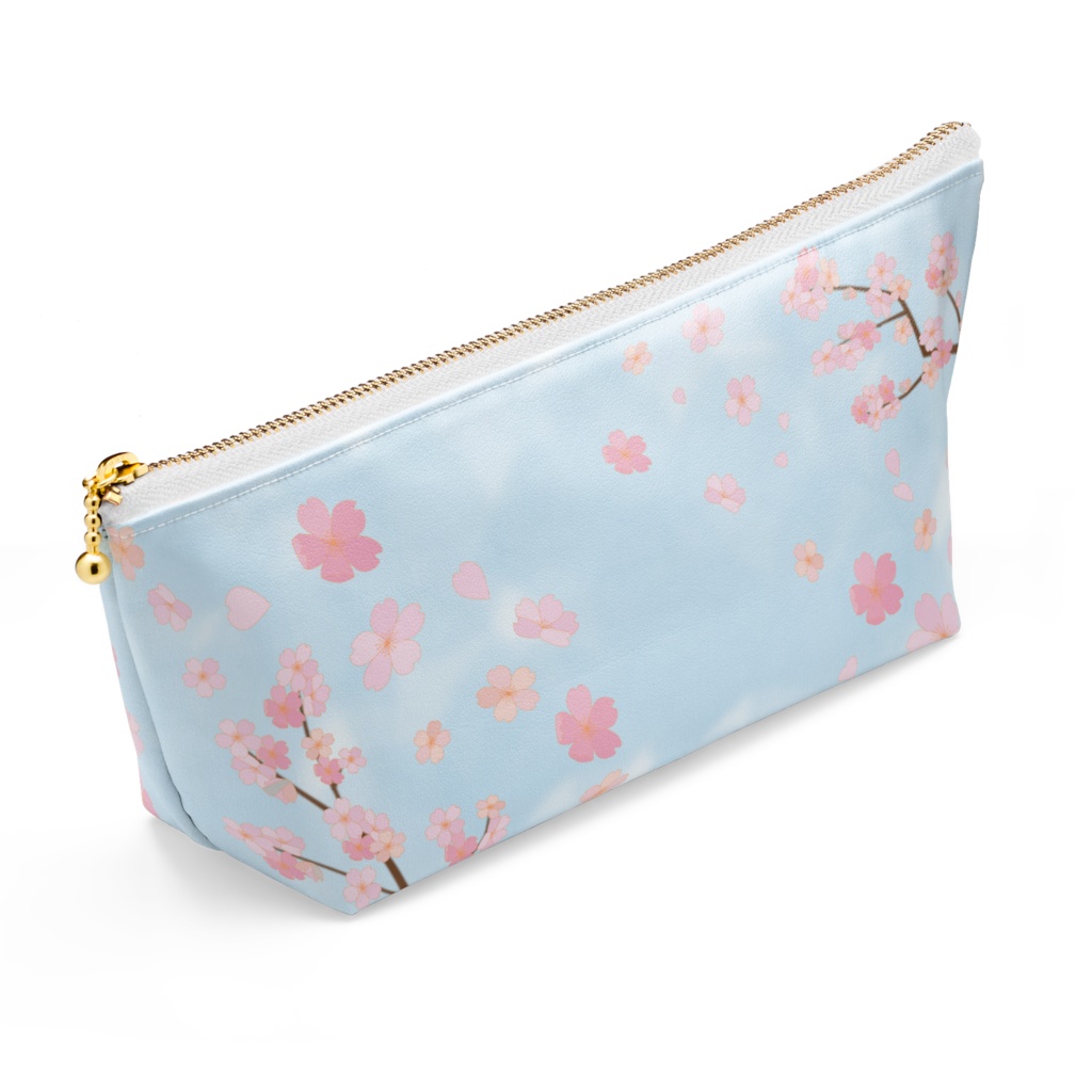 桜のレザー製ポーチ(4色展開)