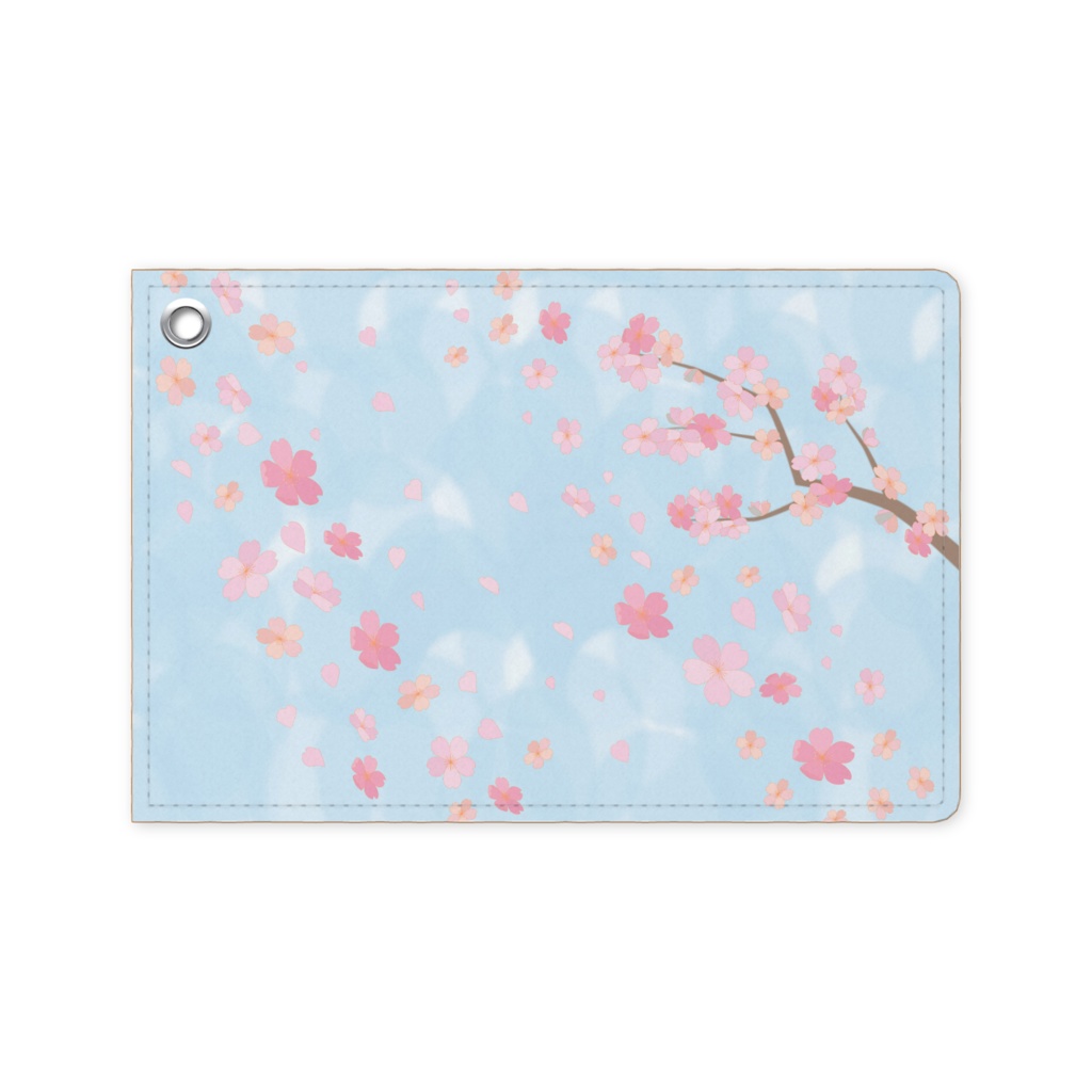 桜のレザー製パスケース（4色展開）