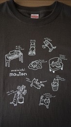 猫イラストTシャツ・チャコールグレイ Mサイズ