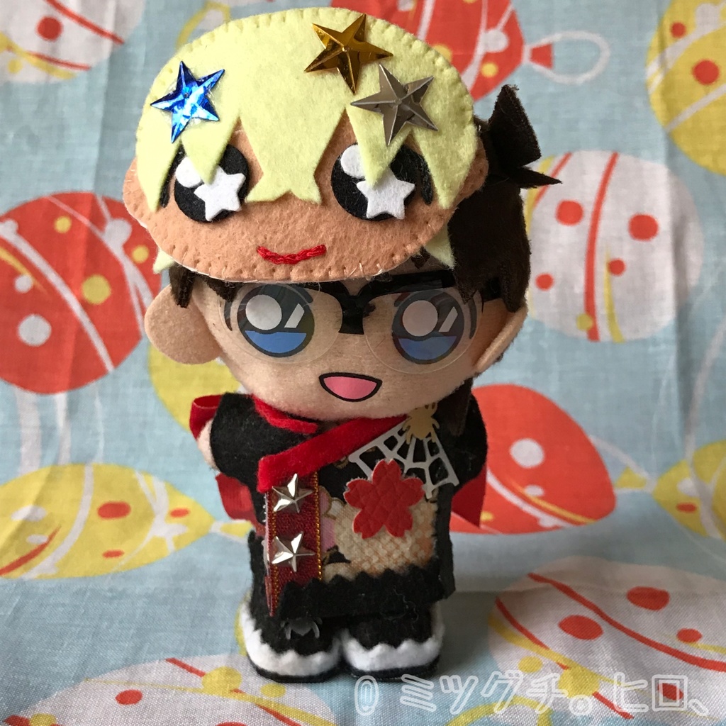 コナン10㎝ぬい服 和風ジャケット お面付