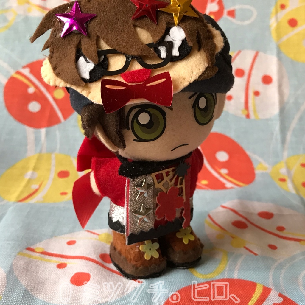 コナン10㎝ぬい服 和風ジャケット(赤)お面付