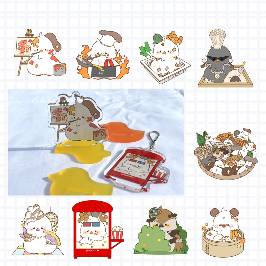 【色々トリノコいっぱい】アクリルスタンド(アクリルキーホルダー)