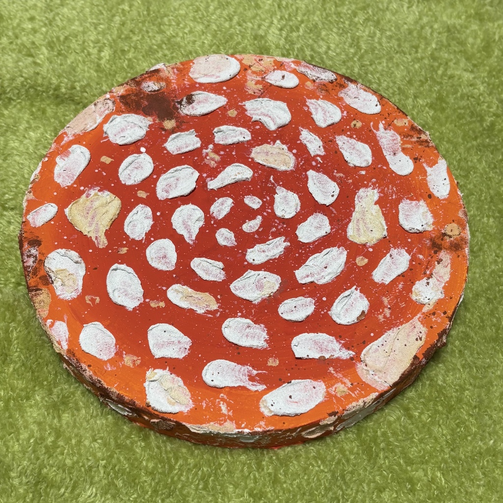 【世界に一つ】どこでもキノコ アクリル画