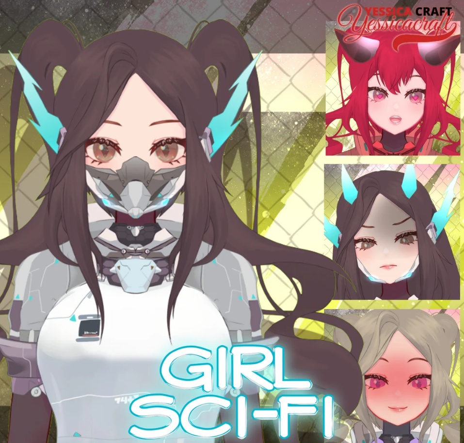 Girl Sci-Fi Vtuber Live2D Model