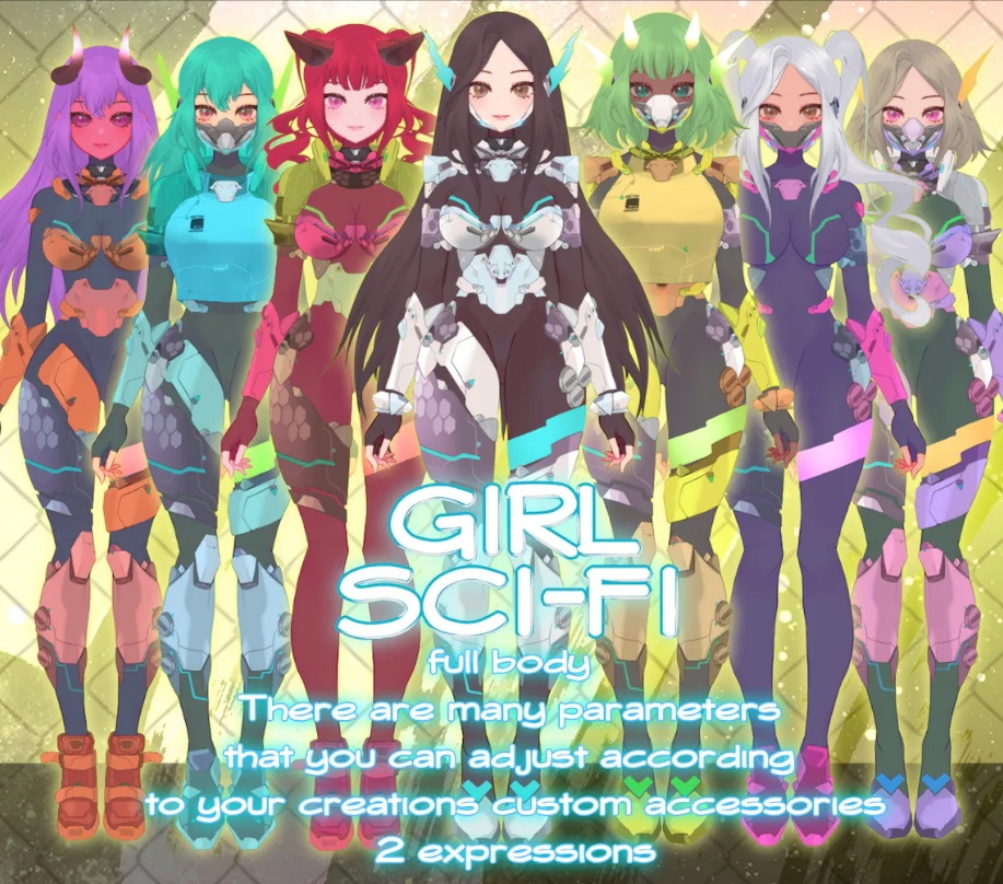 Girl Sci-Fi Vtuber Live2D Model