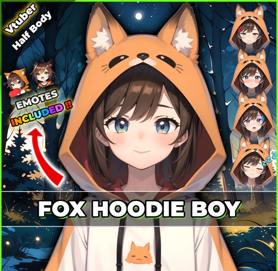 Fox Hoodie Vtube I キツネのパーカーを着たVTuber