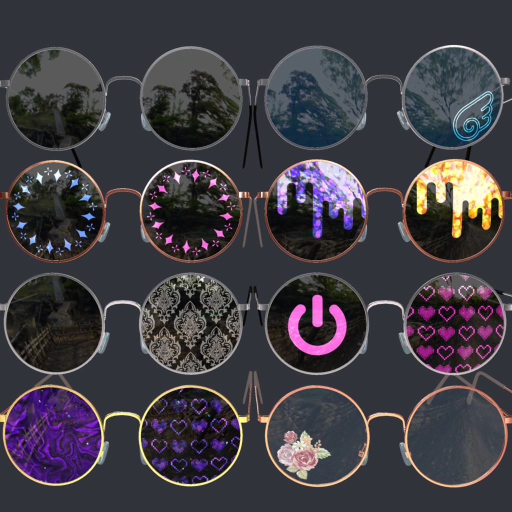 【PhysBone】丸〇サングラス【カスタム可】