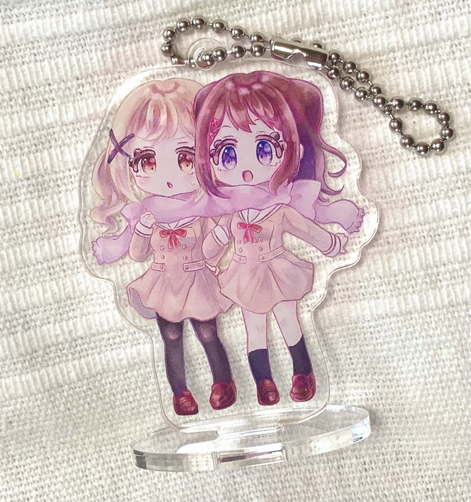 マフラーかすあり 台座付きアクリルキーホルダー