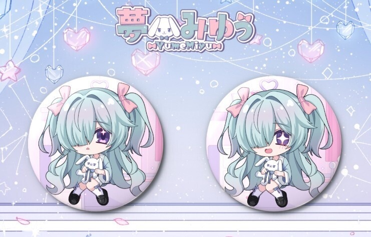 夢みゅう　缶バッジ キラキラ表情2個セット 