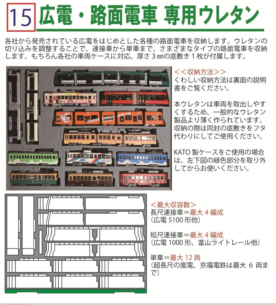 品番015 広電・路面電車 専用ウレタン YN管理