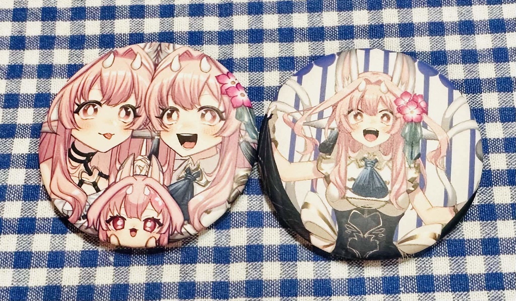 【booth販売分】『百桃瀬ちゃん』缶バッジセット【ORIGOO×瑠羽乃光香】