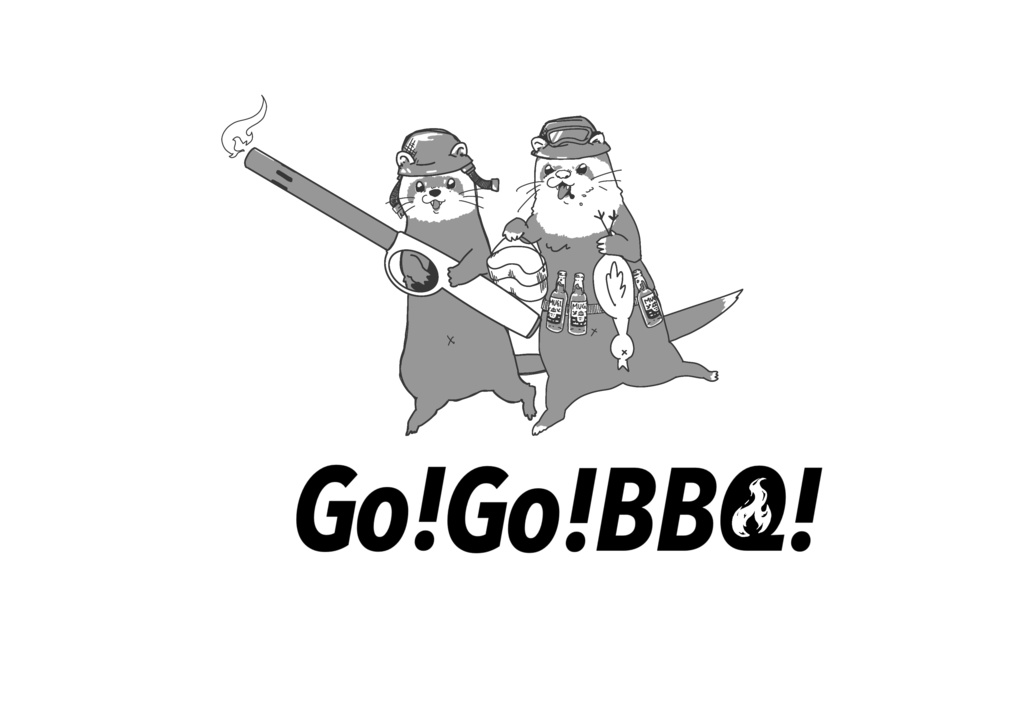 フェレットBBQTシャツ(ネイビー)