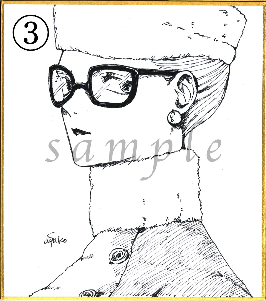 ドローイング色紙4種